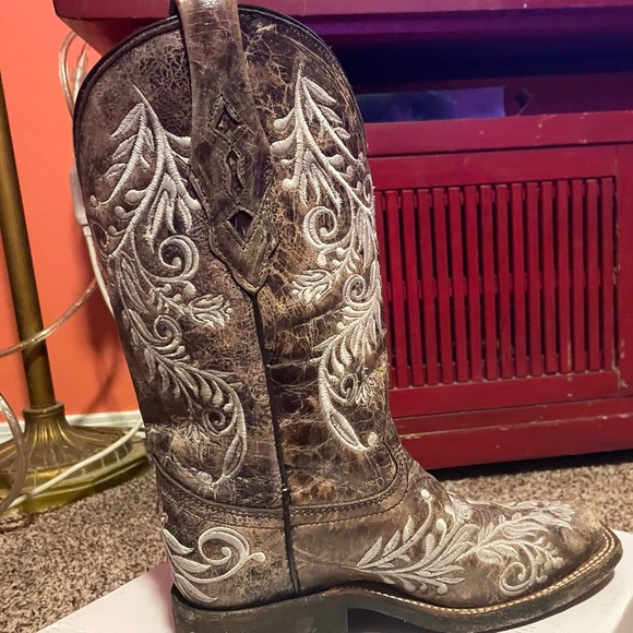 Corral Women’s Western Boots Size 7 M Brown Embroideried Leather Rodeo Cowgirl - Picture 5 of 6
